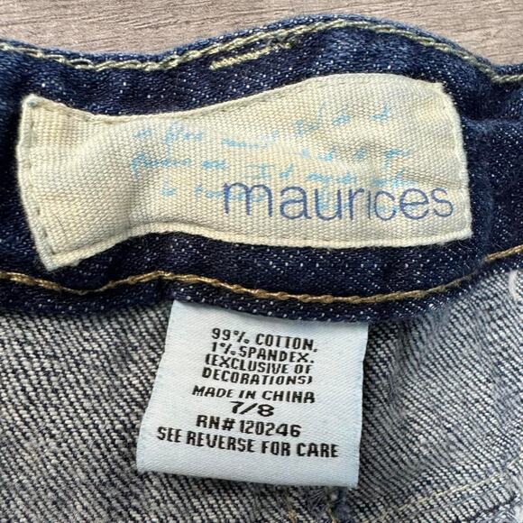 Y2k 00s Style Dark Wash Low Rise Shorts Size 7/8 Flap Pockets Bella Ellena - Picture 5 of 6